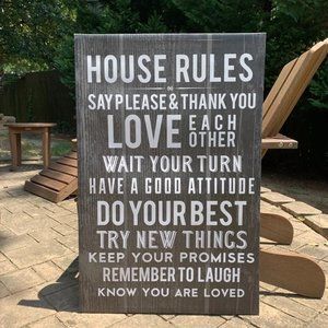 House Rules Canvas Wall Sign